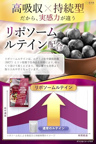 星市場 アサイー サプリ 【管理栄養士監修】 リポソームルテイン配合 バイオペリンで高吸収 GMP国内工場製造 (1袋(30日分))の特徴・詳細 画像