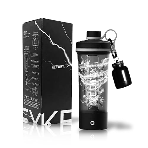 【Proフィジーク監修】KEEWEY 電動プロテインシェイカー シェイカーボトル シェイカーカップ トレーニング フィットネス プロテインミキサー USBタイプC充電式 600ml 1