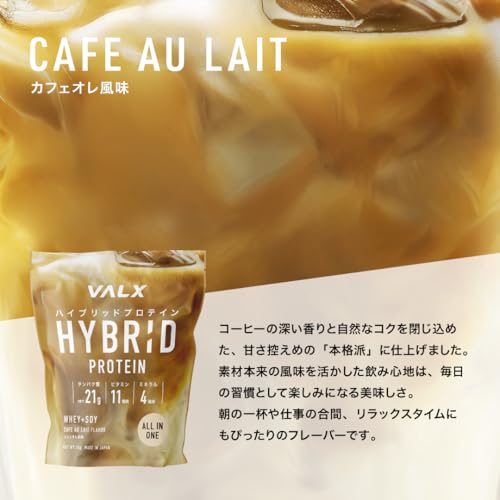 VALX バルクス ハイブリッド プロテイン 1kg カフェオレ風味 ホエイ WPC ソイ 山本義徳 監修 国内製造 オールインワン 完全食 鉄分 亜鉛 カルシウム マグネシウム ビタミン マルチプロテインの詳細・まとめ 画像