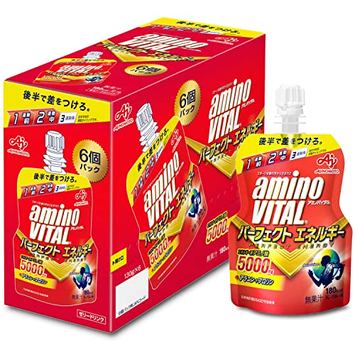 アミノバイタル 味の素 ゼリードリンク パーフェクトエネルギー グレープフルーツ味 130g×6個 アミノ酸 5000mg アラニン プロリン 栄養補給 1
