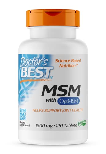 Doctor's Best, OptiMSM(オプティMSM)配合MSM、1,500mg、タブレット120粒の外観・全体像 画像