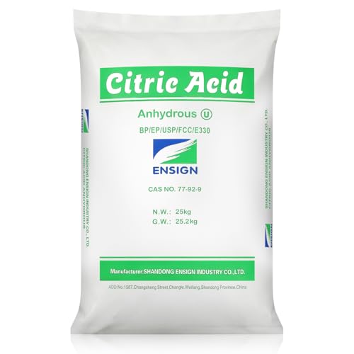 クエン酸 無水 業務用 25kg x 1袋 食品添加物グレード 無水クエン酸 炭酸水 食用 サプリ 掃除 消臭 純度100% 非遺伝子組換え (１袋（２５kg × １）) 1