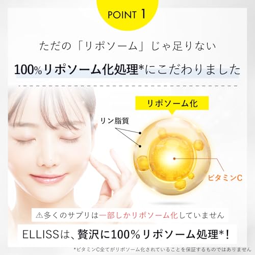 【飲むビタミンC美容ケア】 エルリス ビタミンＣ リポソームビタミンC リポソーム 30包1ヶ月分 アロエベラ含有加工食品 サプリメント ビタミンC誘導体 レモン味の特徴・詳細 画像