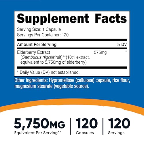 Nutricost ブラックエルダーベリーカプセル 575mg(120カプセル) ベジタリアンカプセル グルテンフリー Non-GMOの詳細・まとめ 画像