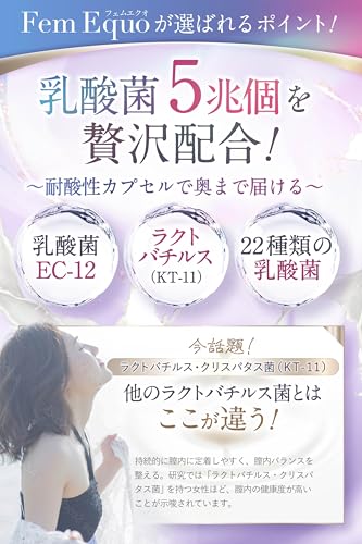 YORIMORE 【産婦人科医監修】 乳酸菌 22種5兆個 ラクトバチルス フェムケア (1日1粒30日分) フェムエクオ デリケートゾーン 匂いケア サプリ エクオール PMS 葉酸 鉄 国産の特徴・詳細 画像