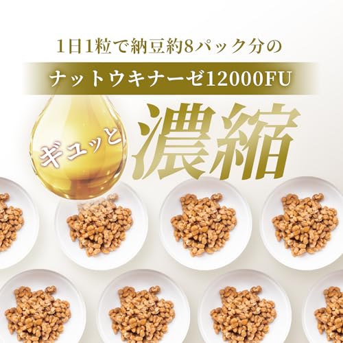 ナットウキナーゼ 12000FU/日 (30日分) サプリ 納豆キナーゼ 耐酸性カプセル ビタミンk2除去 日本製 Herbase(ハーベース)の詳細・まとめ 画像