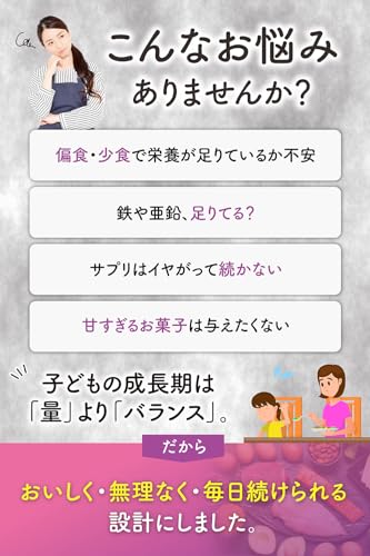TONY すくすくこどもバランス 鉄4mg マルチビタミン 葉酸 乳酸菌 ビタミンD配合 バランス栄養設計 成長期 偏食対策 おいしいグレープチュアブル 国内製造 30粒の特徴・詳細 画像