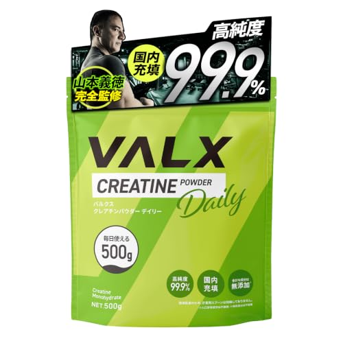 VALX クレアチンパウダーデイリー スプーン無し モノハイドレート 100日分 山本義徳監修 国内製造 高純度99.9% 人工甘味料不使用 無添加 パウダー (500g)の外観・全体像 画像